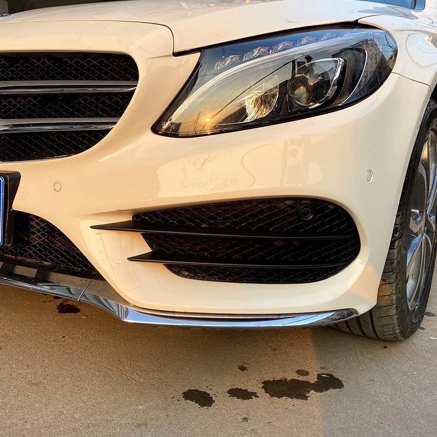 For Mercedes-Benz C-Class W205 C200 C260 2015-2018 AMG Air Knife Modification for the Front Bumper Fog Lamp Grille Accessories