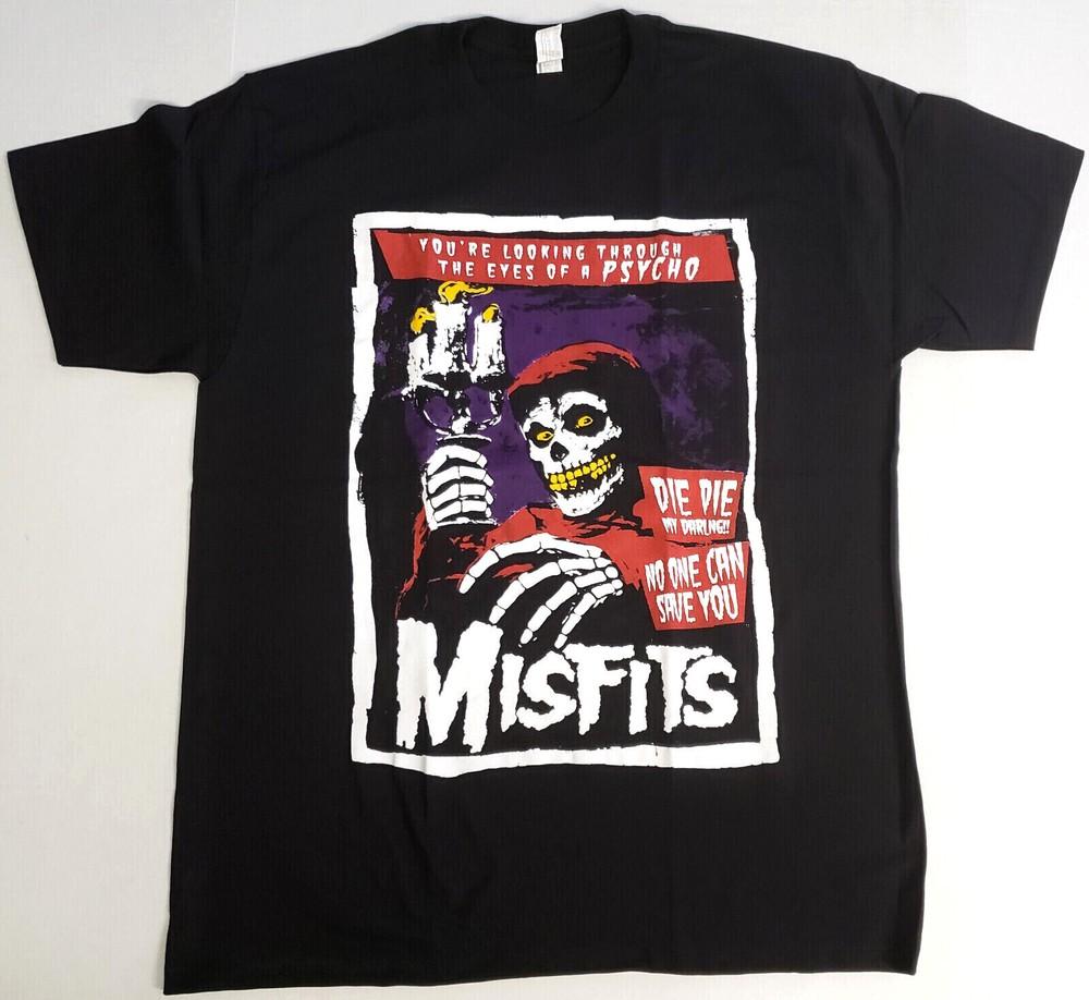 The MISFITS T-shirt Psycho Fiend Skull Danzig Horror Punk Tee Men s New Unisex T-Shirt S