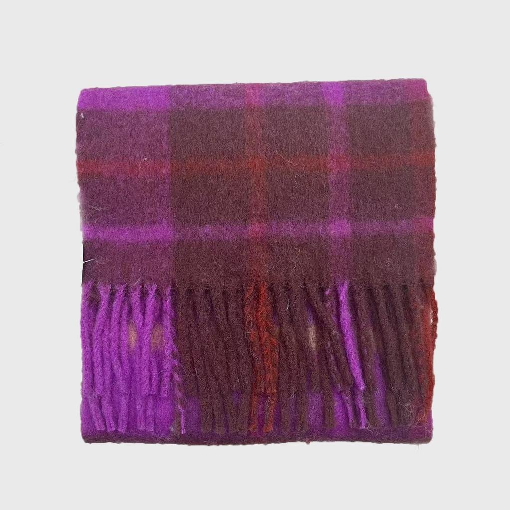 High-End Vivienne Westwood Wool Cashmere Plaid Snood Scarf for Women