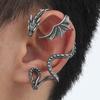 Retro Punk Gothic Flying Dragon Ear Studs for Men Women Exaggerated Style Earrings Jewelry