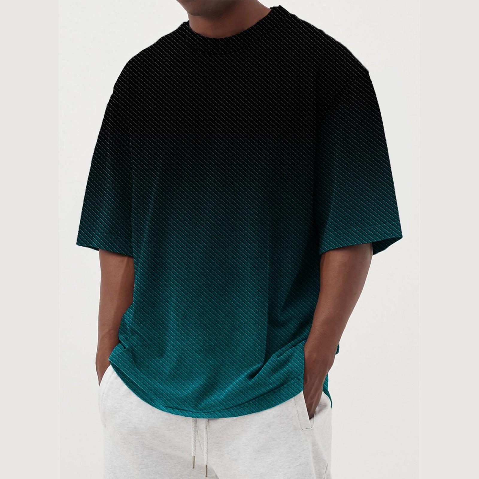 

Men s T-shirts Graphic Printing Street Casual Short Sleeve Printed Clothing XXXL циан