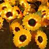 Solar Powered Sunflower Light Outdoor Waterproof LED Ground Insert Lawn Lamp For Garden Lawn Courtyard Decoration