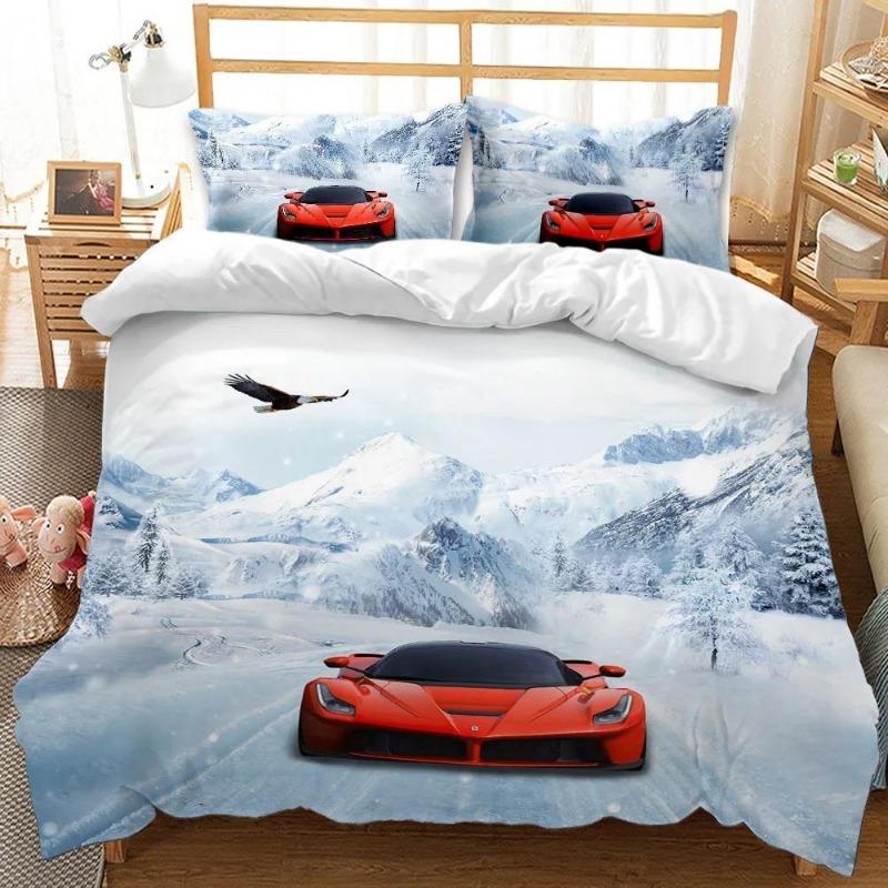 Sports Car Duvet Cover Set Luxury High Quality 3D Printed Bedding 23pcs Double Queen King Bedclothes Adults Boys Home Textile