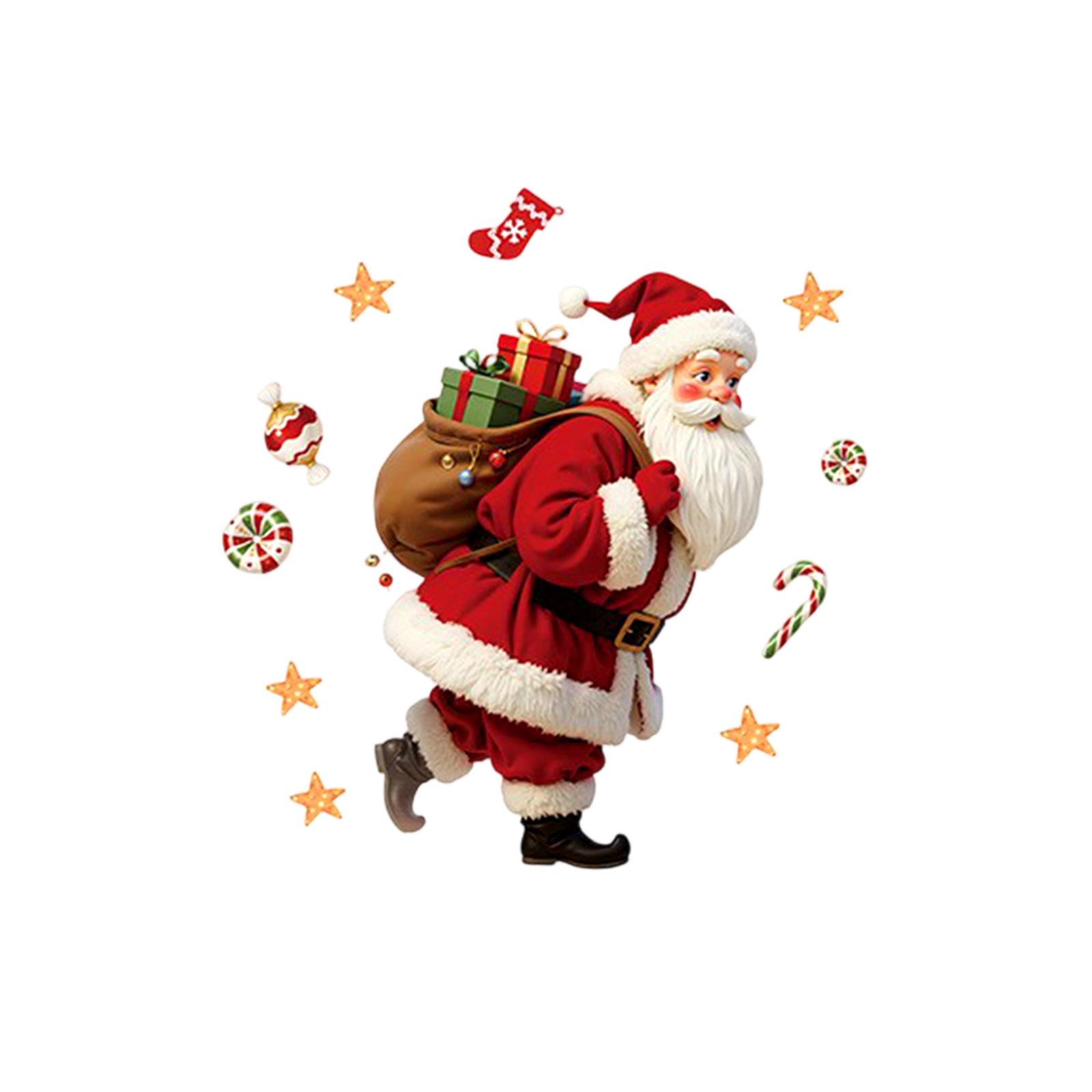 

Santa Candy Gifts Gingerbread Self-adhesive Window Stickers Christmas Showcase Home Decoration Stickers. One Size красный
