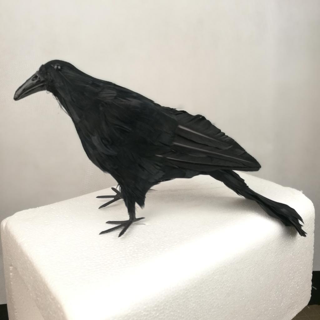 Vivid Artificial Decorative Birds Realistic Raven Bird Animal Home Garden Ornament Miniature Decoration