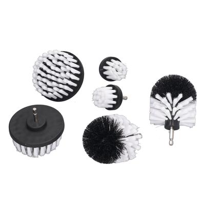 6Pcs Drill Cleaning Brush White Soft Nylon Bristles Wear Resistant Drill Brush Power Scrubber for