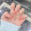 Cat Eye Bow Pink Gradient Wearable Nails - High-End, Gentle, Sweet Student Girl Nail Art for Spring