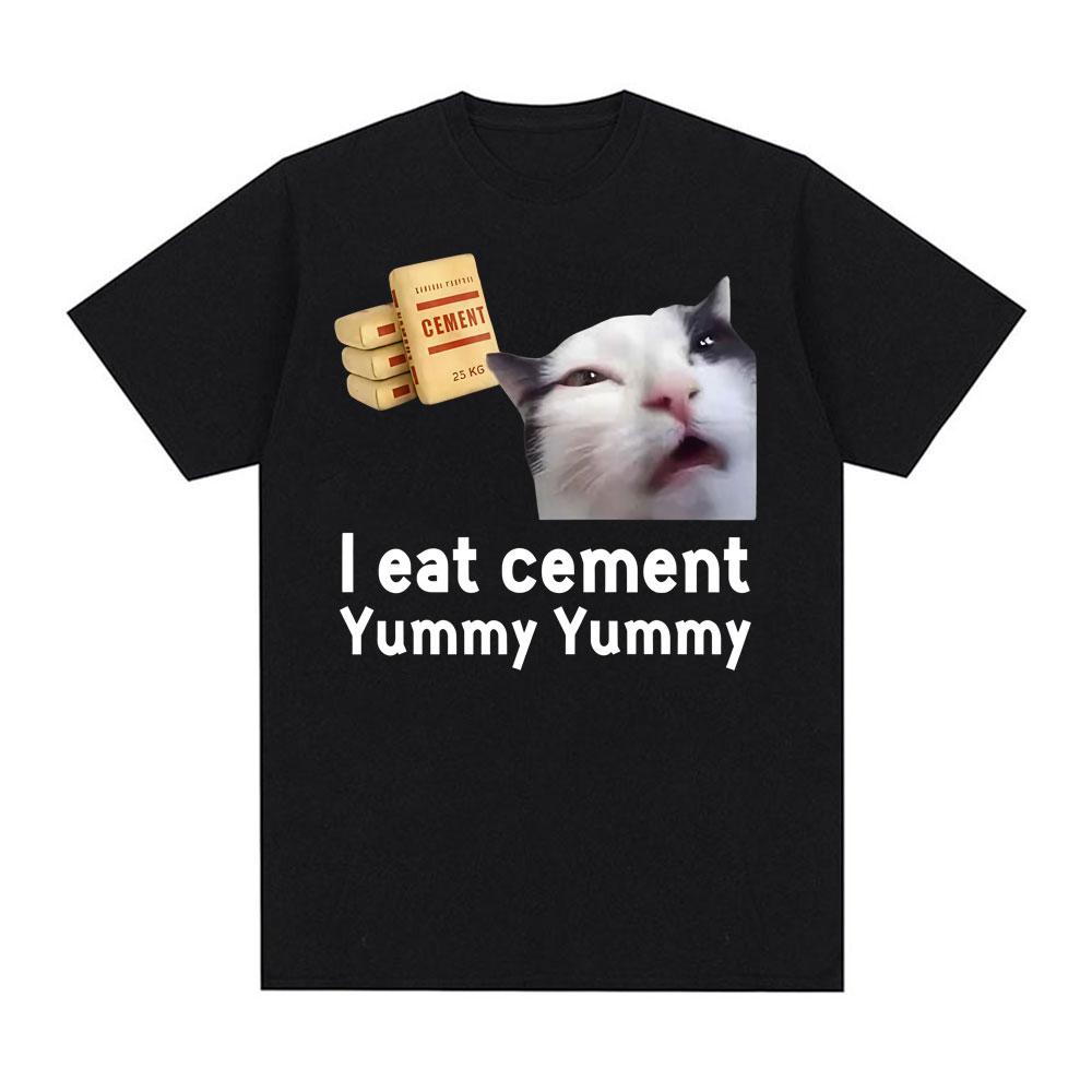 Jem Cement Przeklęty Kot Zabawna Koszulka z Nadrukiem dla Kobiet Moda Codzienna Krótki Rękaw Okrągły Dekolt Koszulki Damska Letnia Odzież