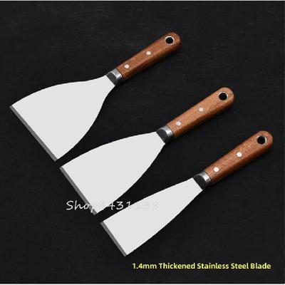 1pcs 1/2/3/4/5/6inch High Quality Putty Knife Scraper Painting Decoration Tool Stainless Steel Blade Scraper Wooden Handle 236mm