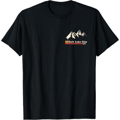 Retro Salt Lake City Utah Mountains Ski T-Shirt