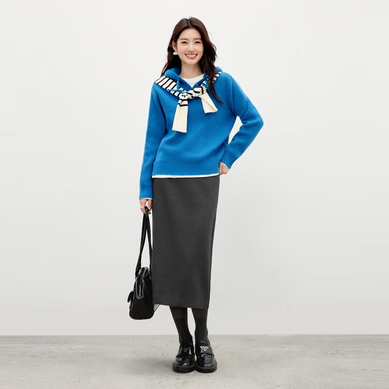 Qiushui Yiren Women's Drawstring Hooded Knit Top