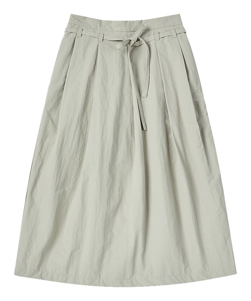 COMONINOZ W Balloon Pleats Skirt [Beige]