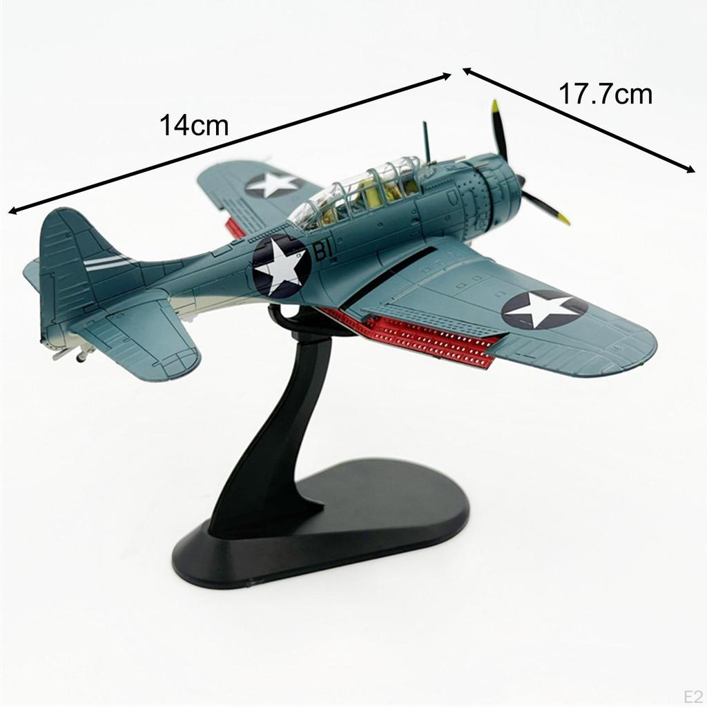 1/72 Sbd-3 Dive Bomber Diecast Fighter Desktop Decoration Plane Model Airplane with Stand for Office