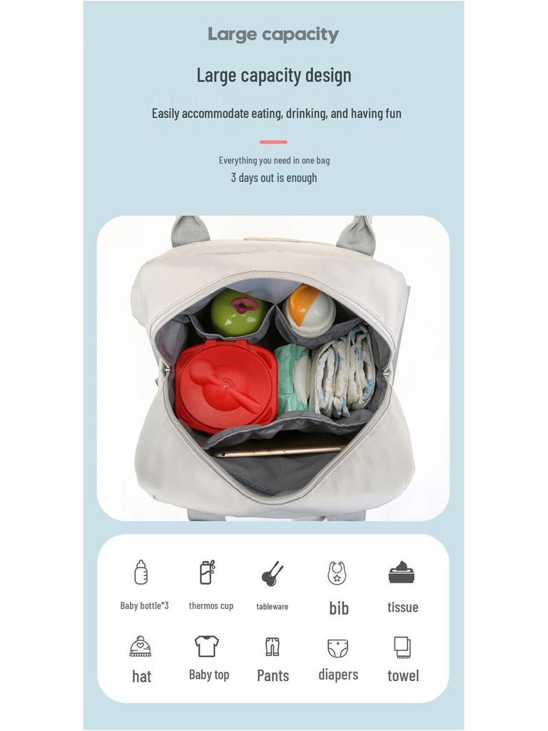 Portable Folding Diaper Bag: Large Capacity Shoulder Bag for Travel, Stroller Hanging, with Baby Bottle Holder and Changing Pad