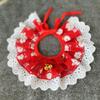 Warm Chinese New Year Pet Scarf with Bow Tie for Cats - Autumn/Winter