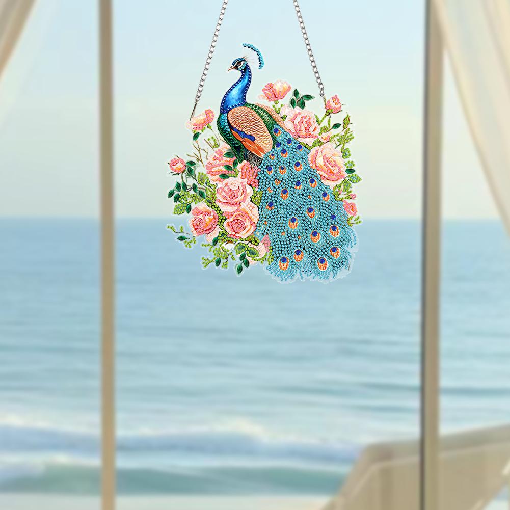 Acryl 2D Flach DIY Sonderform Strass Diamantkunst Fensteranhänger Diamantmalerei Set Fensterhängekunst für Heimdekoration