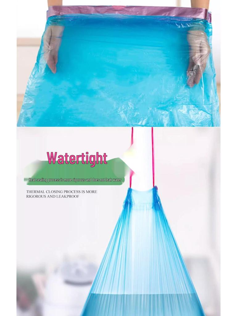 Household Automatic Closure Drawstring Trash Bags - Durable, Thick, Large Size for Kitchen Use