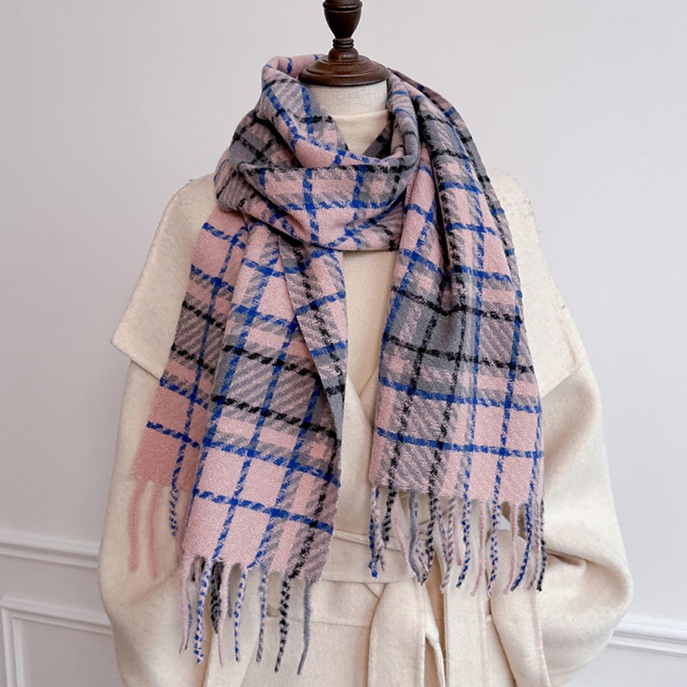 Scarf Women's Winter With Classic Plaid Thicken Student Long Shawl Lovers Neck Thicken Warm Neckerchief Bufanda Tassel