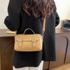 New Pu Leather Buckle Bag for Women Simple Large Capacity Women's Handbag Solid Square Shoulder Crossbody Bags