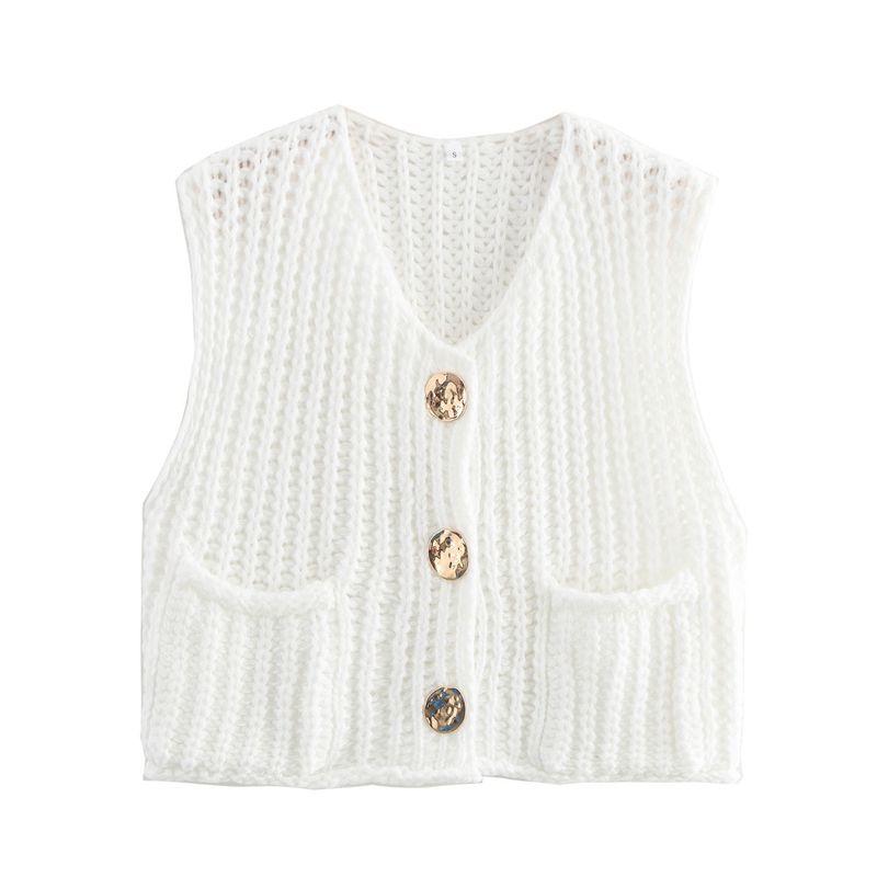 Kaslead New Women clothes Western Style Fashion Casual Simple and Versatile Thick Needle Sweater vest Vest