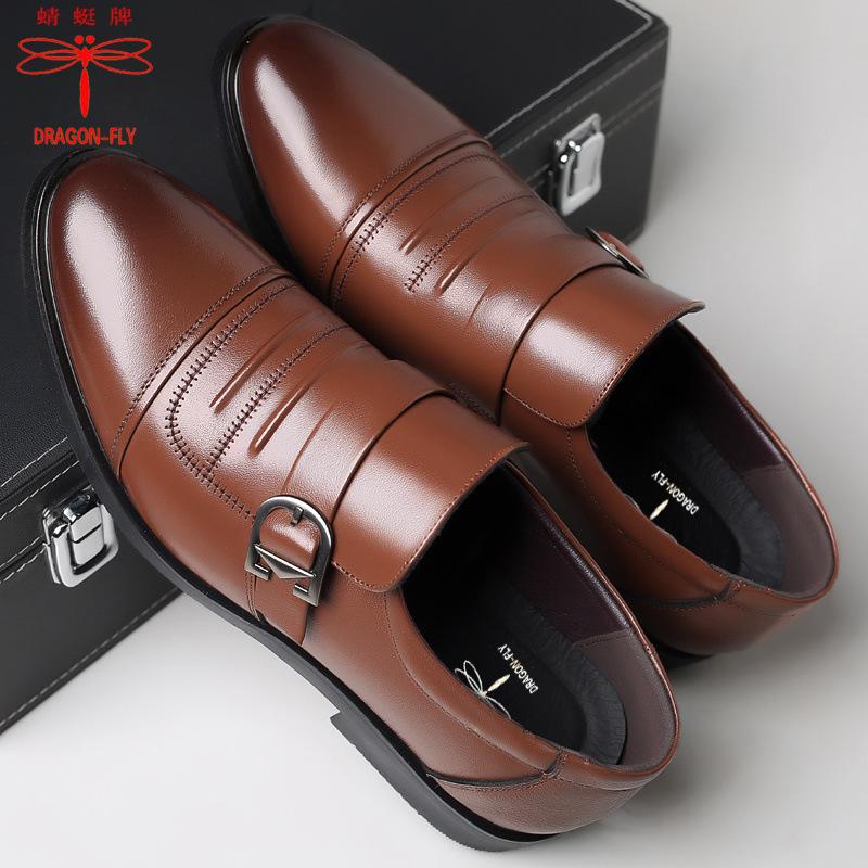 Hy Dragonfly brand leather shoes men's genuine leather business dress shoes British spring new casual shoes comfortable soft sole men's leather