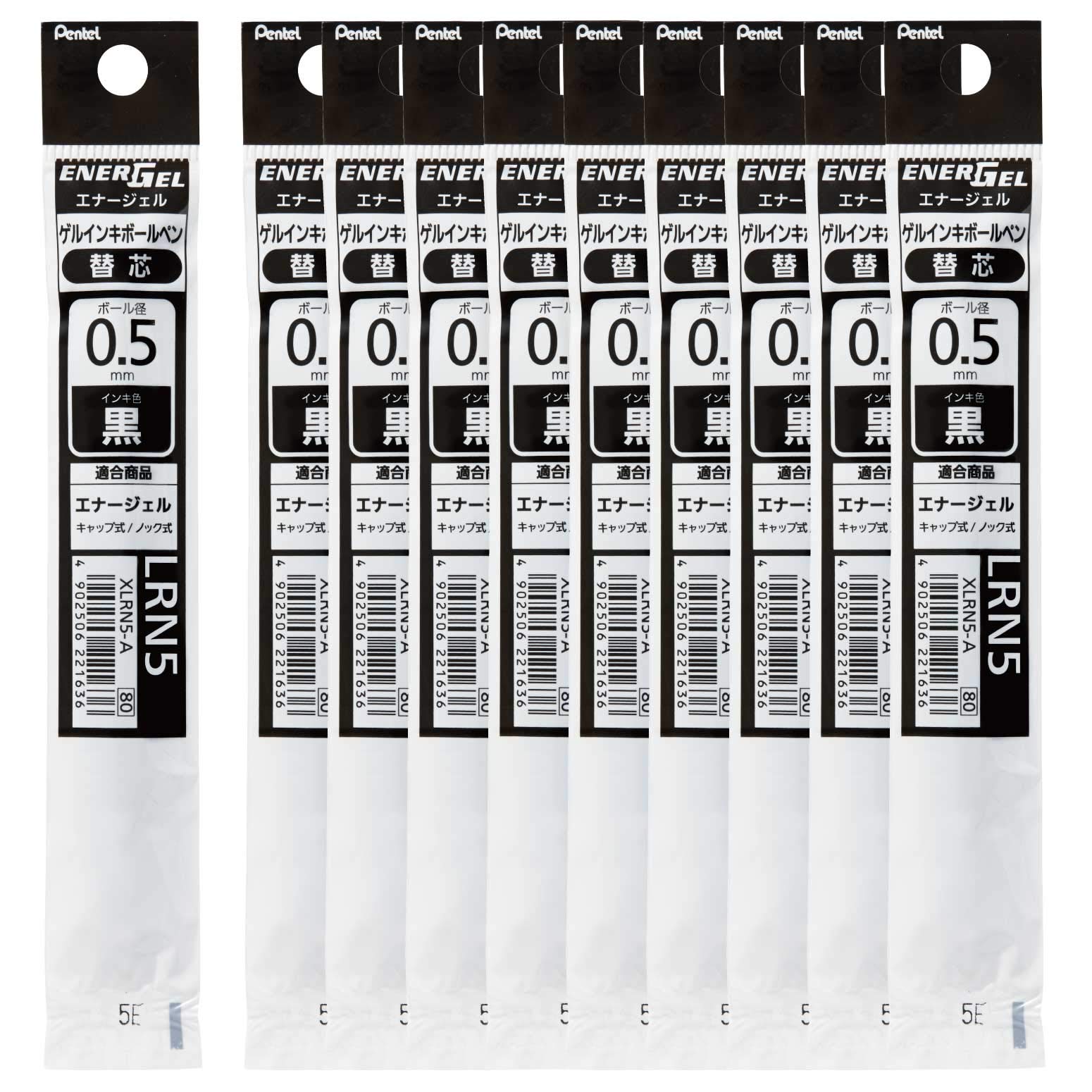 

Pentel Стрижні для кулькової ручки Energel Чорний 10 шт 0,5 мм XLRN5-A