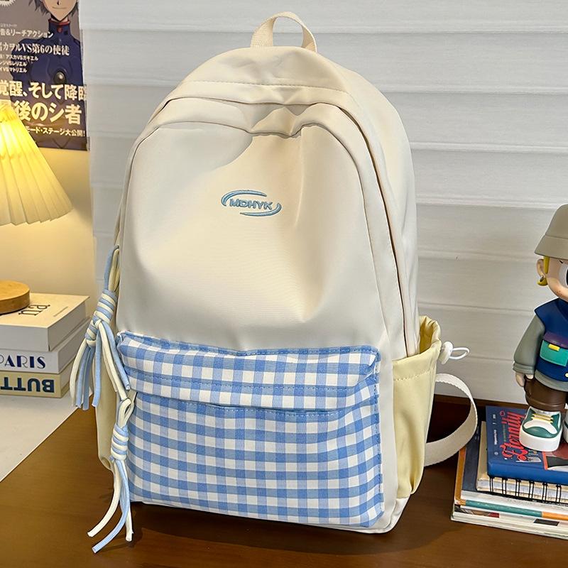 Children's school bag Elementary school girl Junior high school student plaid backpack Fashion backpack