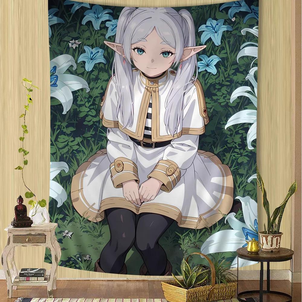 Anime Frieren Wandteppich Kunstdruck Japanischer Wandbehang Anime Wandbehang Heimdekoration