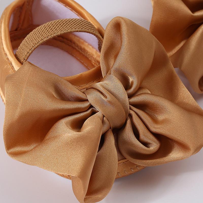 Infant Shoes Baby Bowknot Decoration Princess Shoes Solid Color Kids Shoes For 0-1 Year