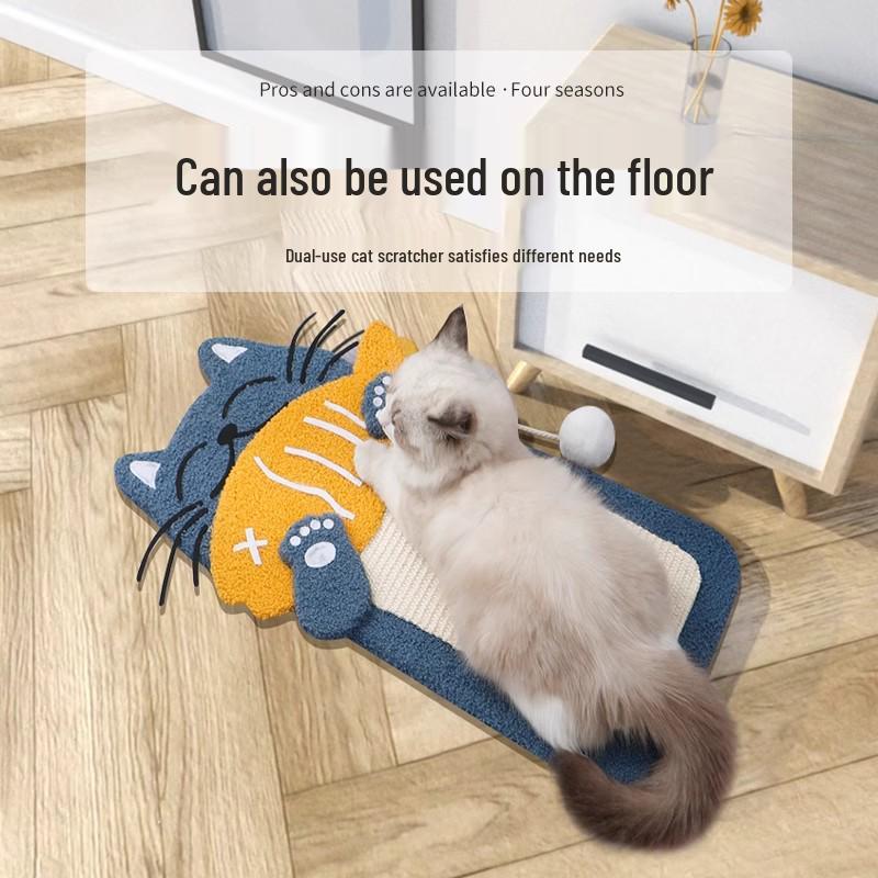 Large Vertical Sisal Cat Scratching Board & Climbing Frame with Integrated Cat Bed and Kitten Toy