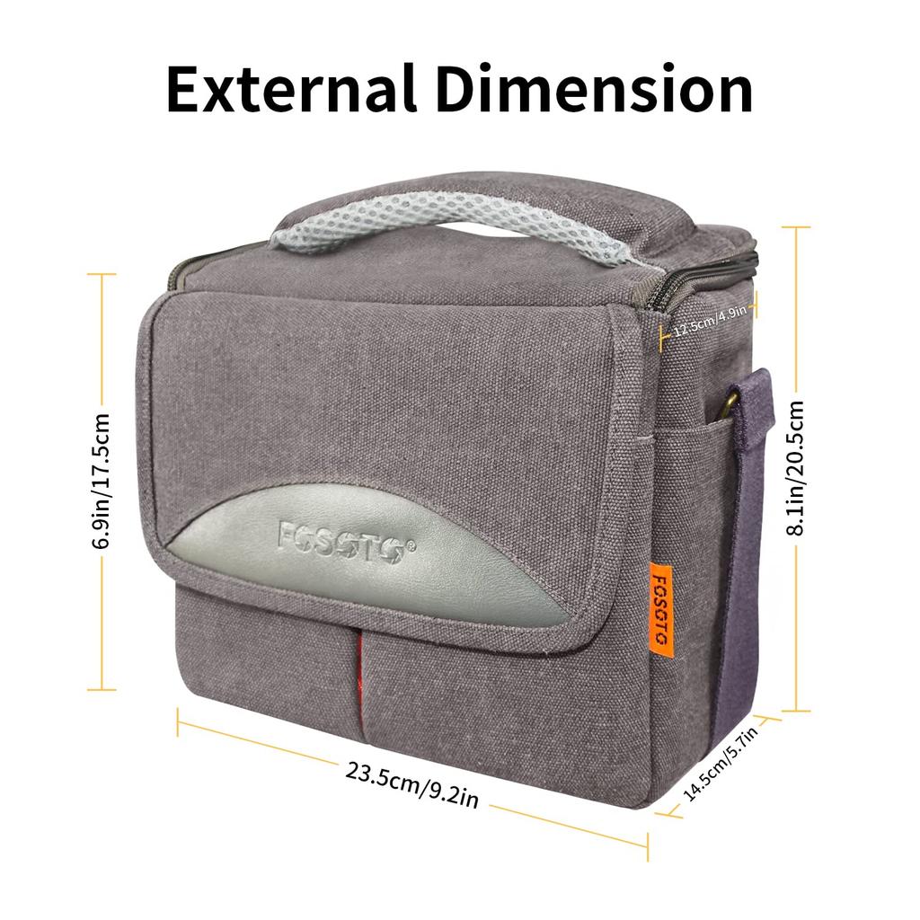 FOSOTO Shoulder Camera Bag Digital Mirrorless Single Lens Camera Case Lesbian Storage Retro Style Large Capacity Compatible with Canon SX70 SX420
