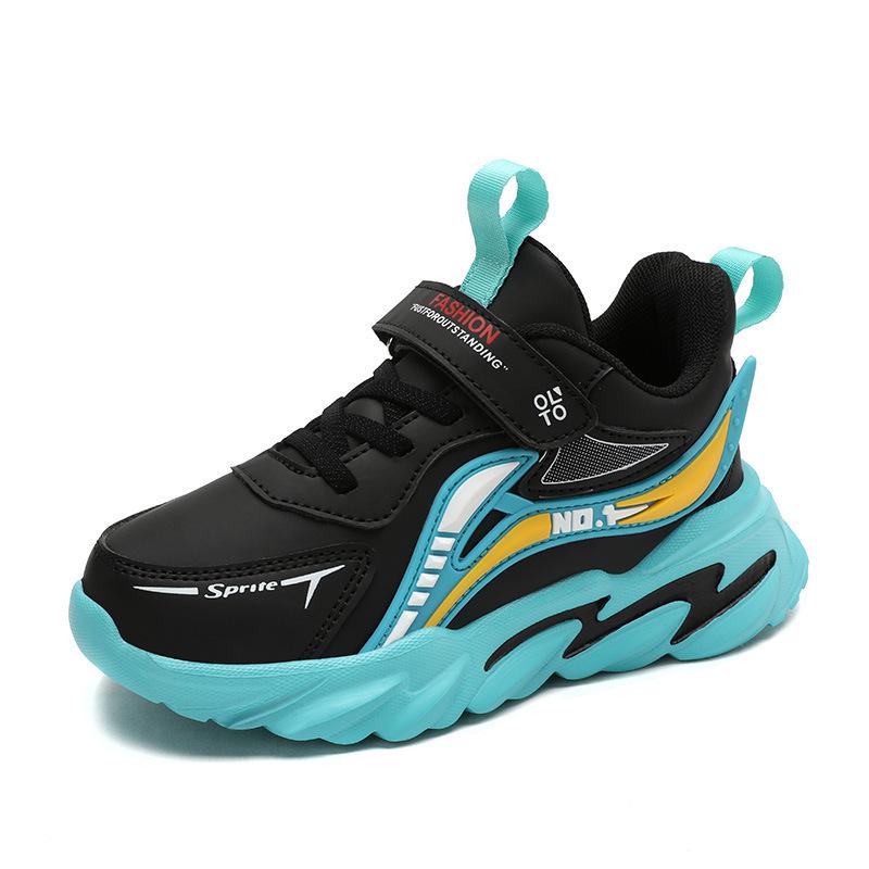 Spring & Autumn Leather Soft Sole Running Shoes for Boys - Lightweight Outdoor Sports Sneakers for Kids