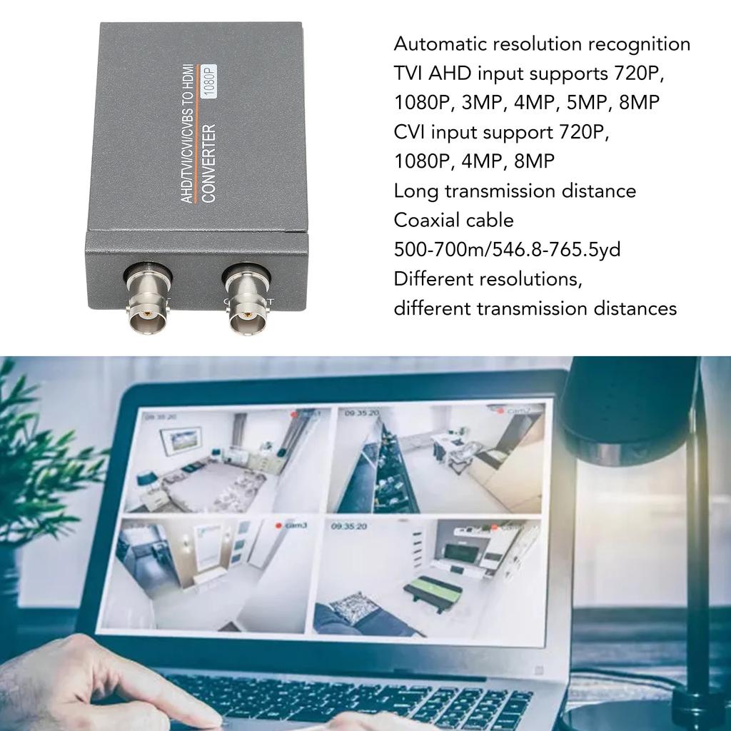 1080P Lossless Video Plug Play HDMI Converter for CCTV Camera AHD TVI CVI CVBS to HDMI Adapter for HDTV Monitor