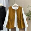 Plus Size Women Casual Solid Waist Cinching Sleeveless Vest Cardigan