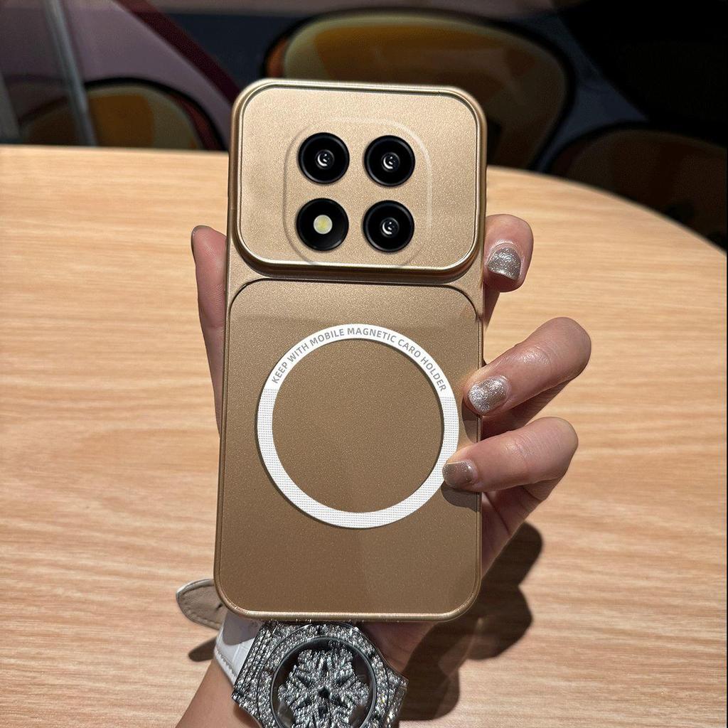 Metallic Finish Magnetic TPU Phone Case for Xiaomi Redmi Note 14 Pro+ 14 Pro 5G 4G,POCO X7 5G Shockproof Matte Soft Cover