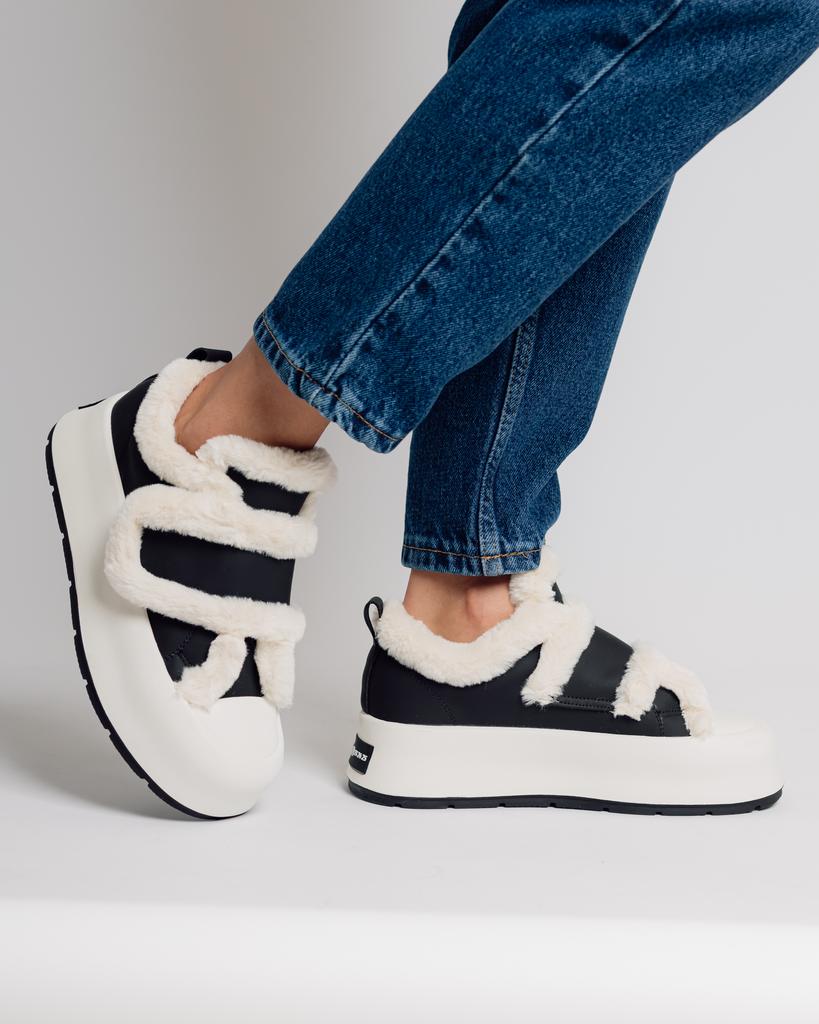 Platform Boots Allsy 203311 36 Black and White Leather Bike