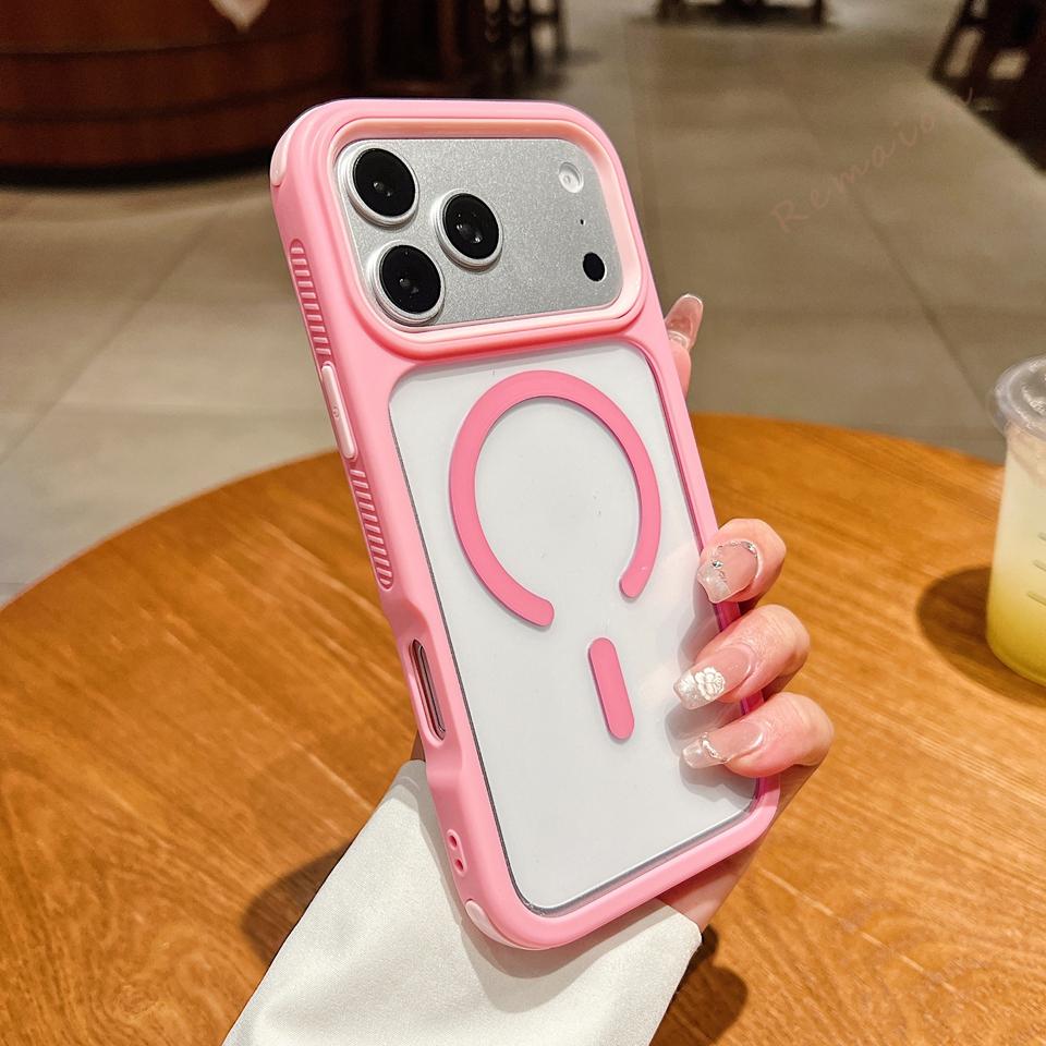 

Armor Magnetic Phone Case For iPhone 17 Air 13 11 12 14 15 16 Pro Max Plus Magsafe Wireless Charge Shockproof Protector Cover For iPhone 17Air