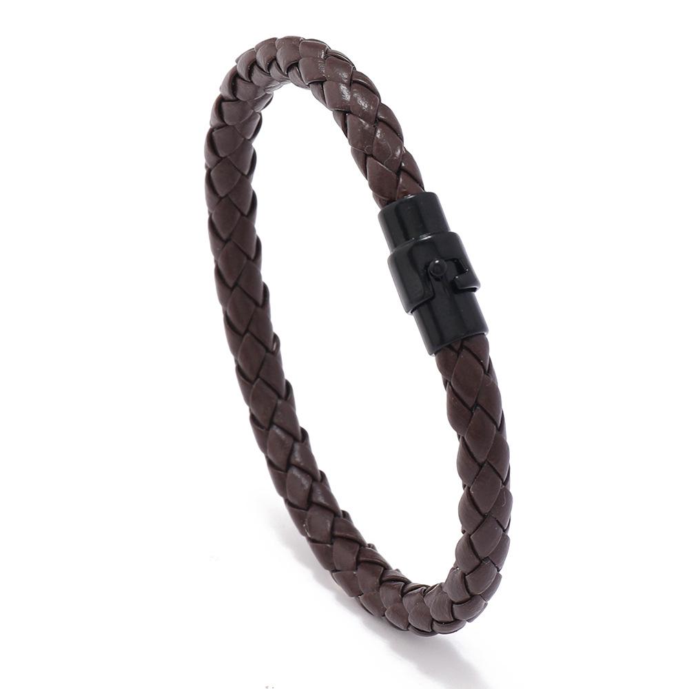 Men's Leather Rope Woven Bracelet: European and American Style