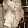 Women Love Cotton Strap Knitted Cardigan Korean Style Fashion Lady Sweaters Autumn Versatile Loose Female Sweater Coat