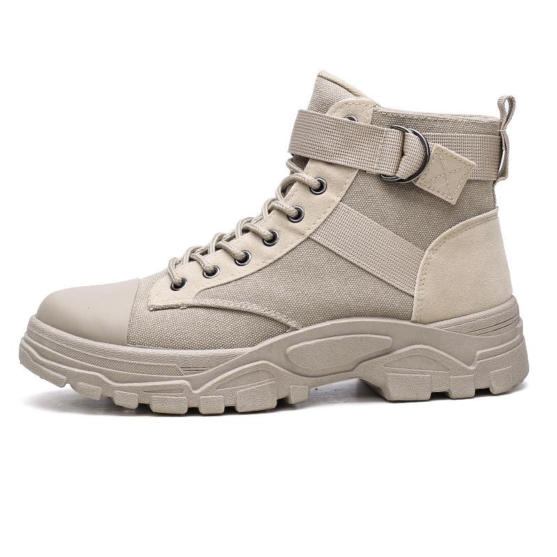 Men Boots 2024 Outdoor Fashion Canvas High Top Shoes Men Casual Shoes Ankle Boots Black Chelsea Boots Zapatos De Hombre