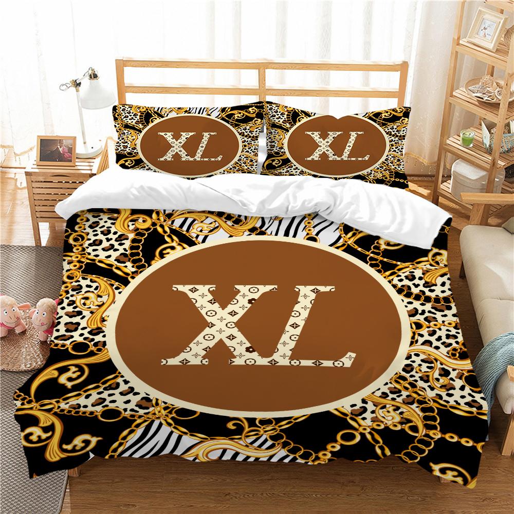 LUVIVIHOME Set Copripiumino Matrimoniale 3 Pezzi Nero E Oro - Stile Banconote Da 100 Dollari, Morbida Microfibra