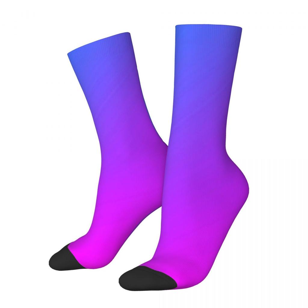 Ombre Polygonal Socks Autumn Gradient Purple Stockings Vintage Couple Medium Soft Socks Custom Outdoor Sports Anti-Slip Socks