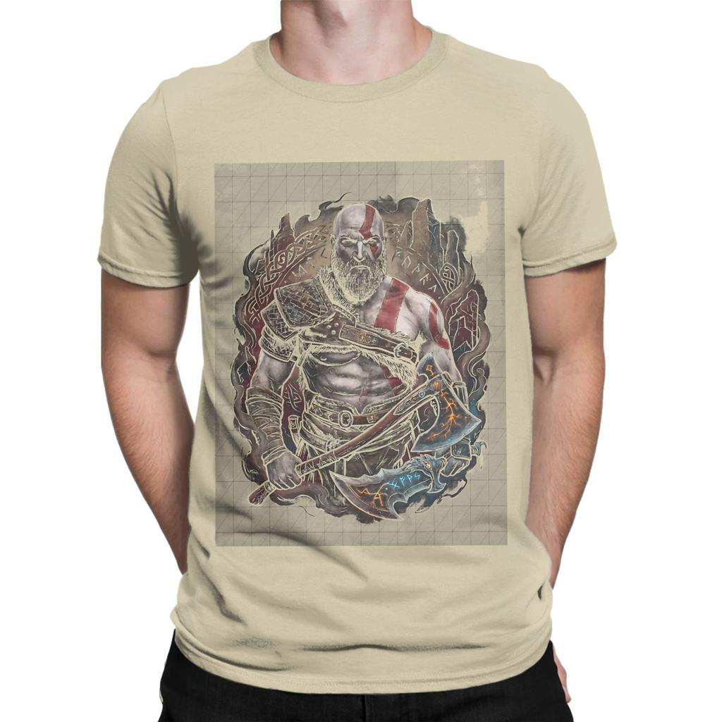 Kratos Tattooed Spartan Warrior Funny 100 Cotton Tshirt God Of War Tees Tops For Unisex