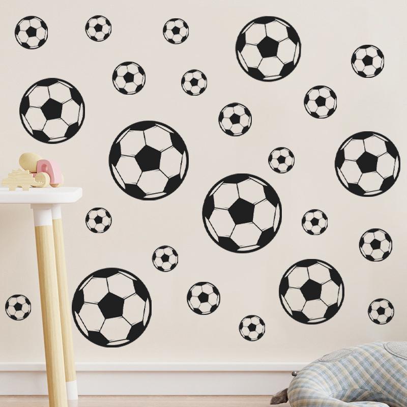 Cartoon Football Wall Stickers for Kids' Rooms, Nursery, and Dorms - Home Decor, Self-Adhesive