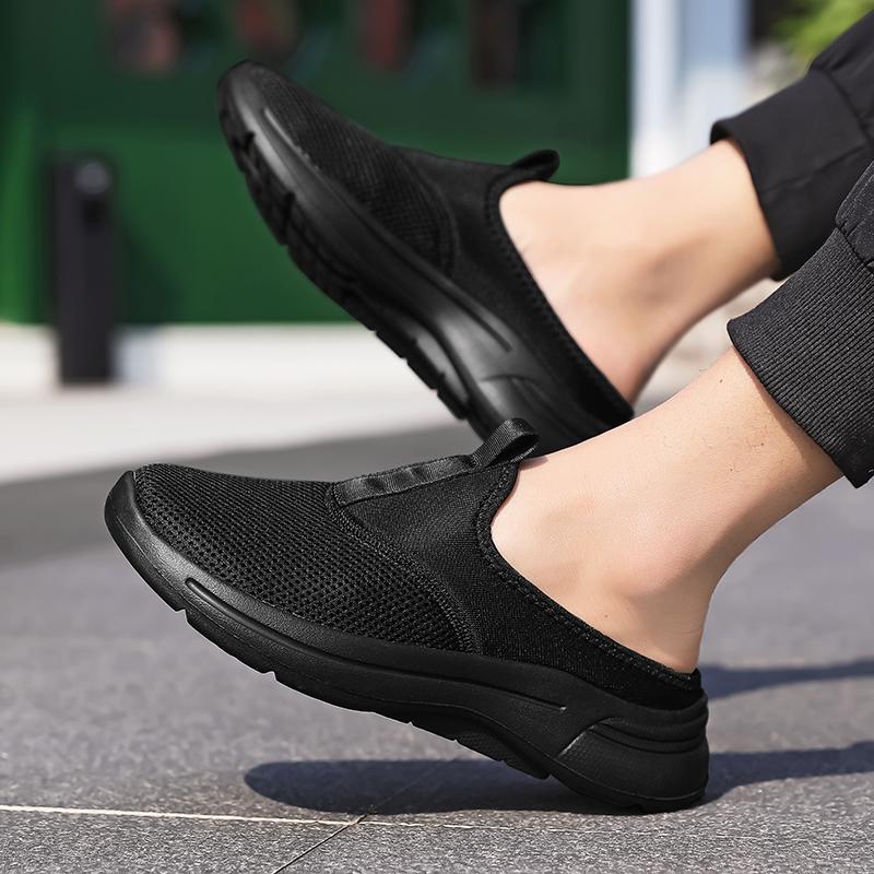 Men Flat Slip-On Half Slippers Running Shoes Men Plus Size 48 Sport Shoes Comfortable Breathable Walking Sneakers for Men