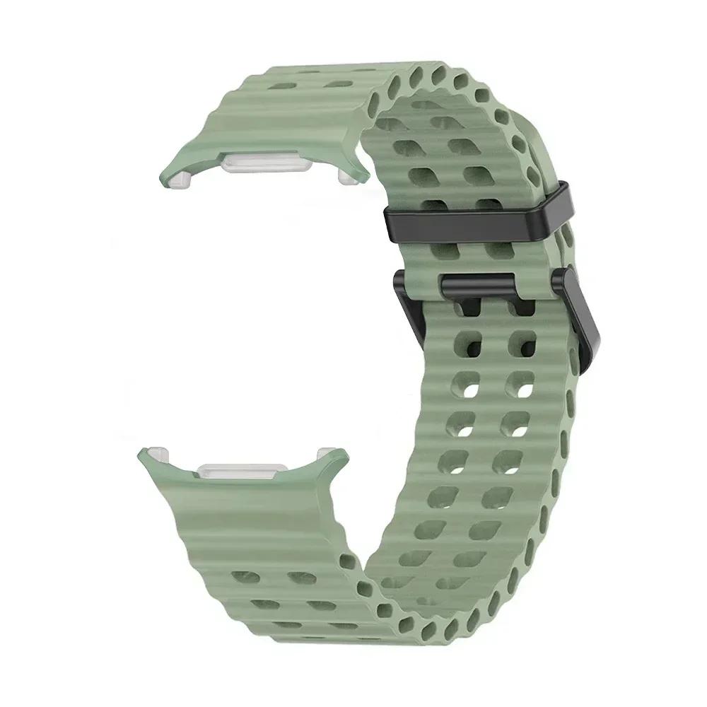 NEW Marine Silicone Strap For Samsung Watch 7 Ultra 47mm Bracelet No Gaps Sport Two-tone Band for Galaxy Ultra Watchband Straps