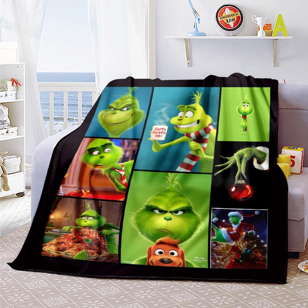 Christmas Gift Comedy Movie How the Grinch Stole Christmas blanket home warming, four season bed decoration sofa cover flannel throwing blanket K22