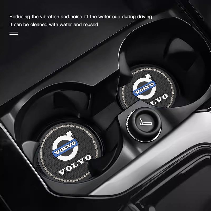 2Pcs Coaster Car Water Cup Anti-slip Pad Mat Auto Interior For Volvo ES90 EC40 EX40 EM90 XC90 V90 V60 XC60 V40 S80 S60 S90 XC40 ari852
