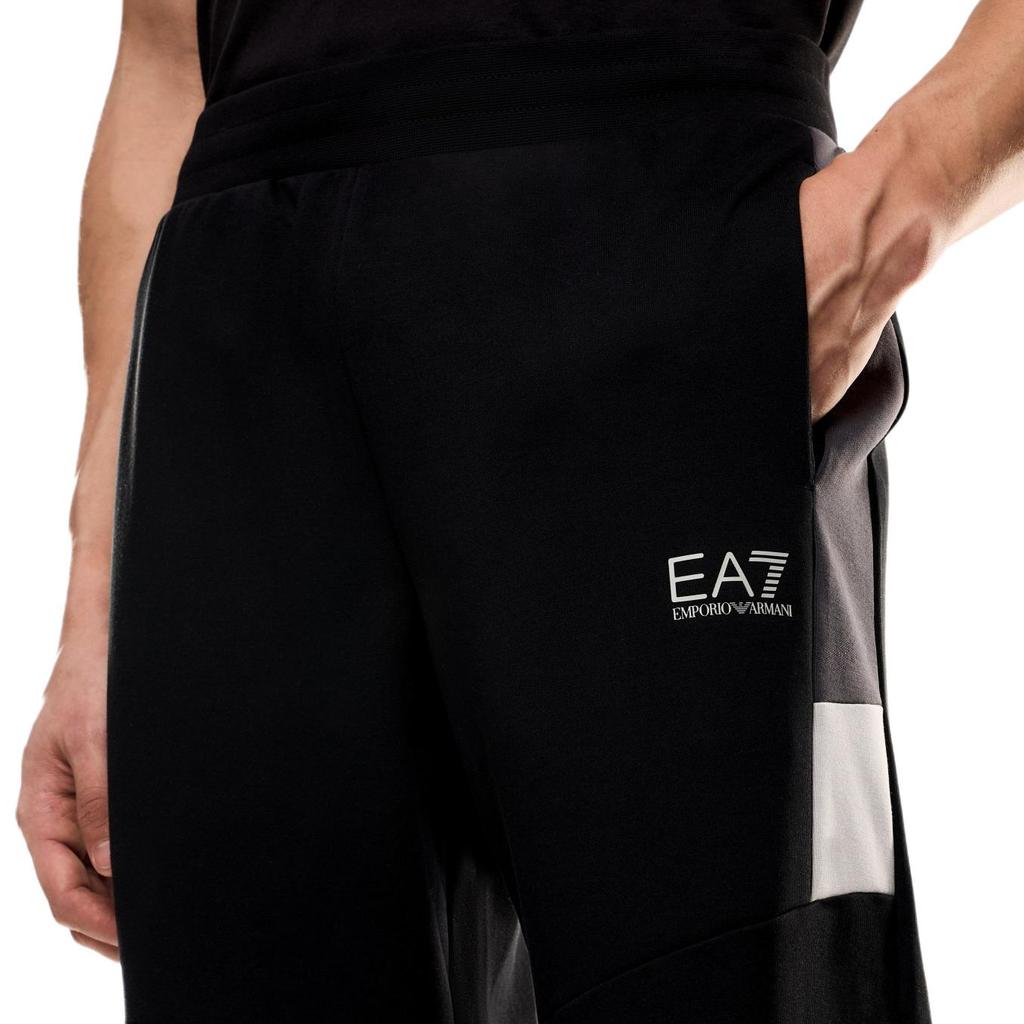Emporio Armani EA7 Elastic Waist Letter Print Cotton Long Jogging Pants Men bottoms Black 7M000281-AF12660-UC001