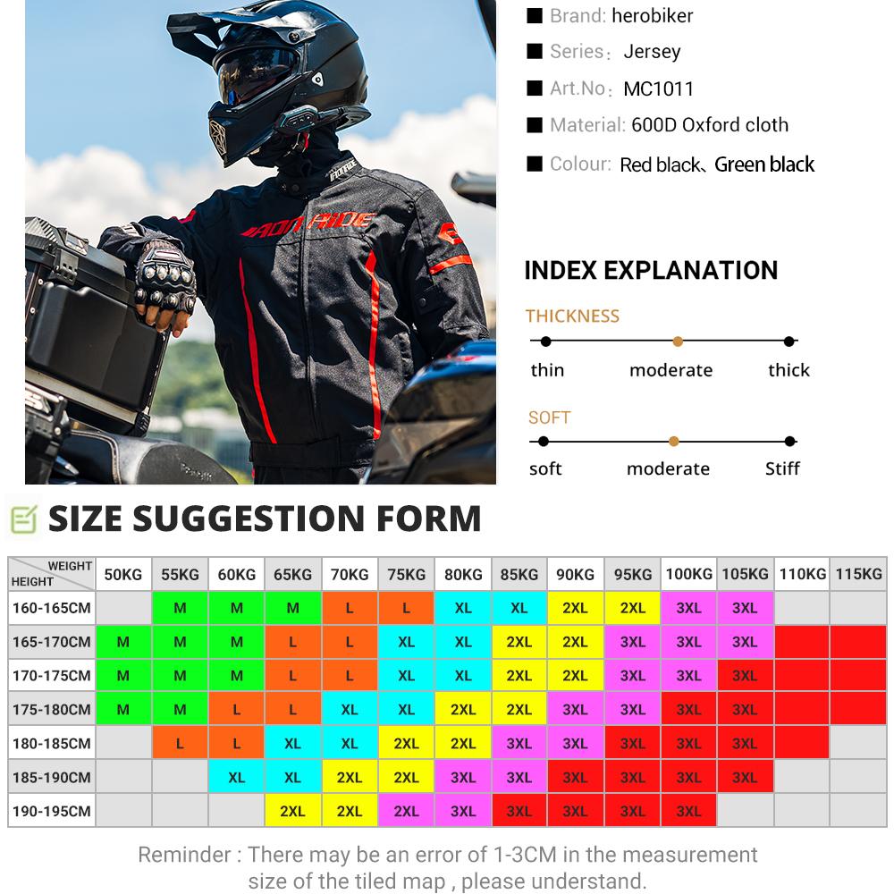 HEROBIKER Motorcycle Jacket Waterproof Motorcycle Suit Racing Jacket Protections Motocross Jacket With Detachable Biker Jacket